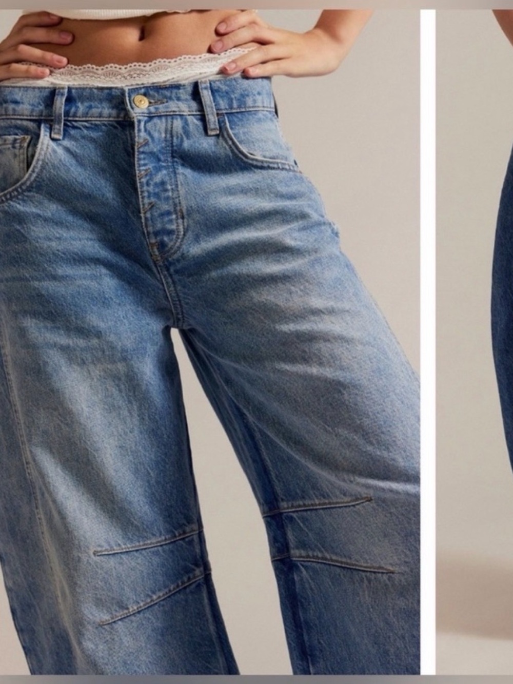 NWT Free People We the Free Women’s 26 Good Luck Mid Rise Barrel Leg Jeans - Picture 3 of 16